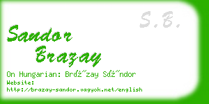 sandor brazay business card